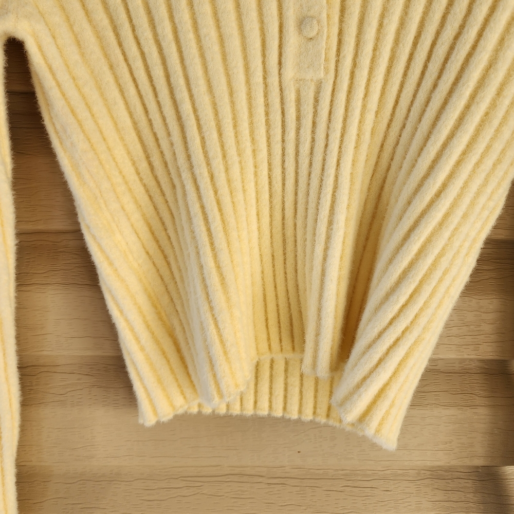 Zara Light Yellow Ribbed Sweater - Picture 5 of 11